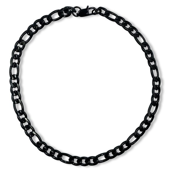 Jewelry - Black Rhodium Plated Stainless Steel Figaro Choker